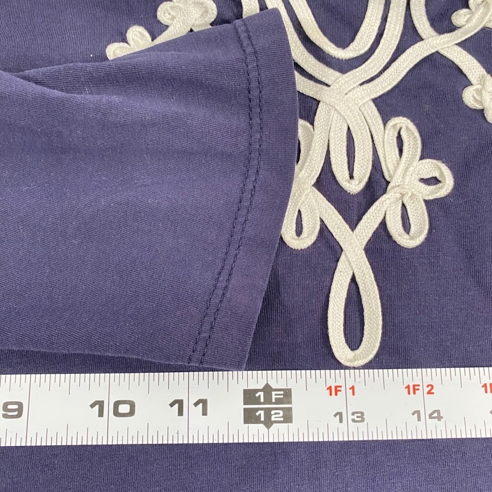 Talbots Womens Embroidered 100% Cotton Top sz 3X Blue Nautical Resortwear Preppy - Picture 10 of 11